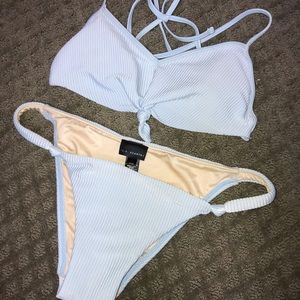 pacsun LA Hearts bikini set blue size xs